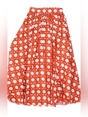 Charina sarte orange and white skirt